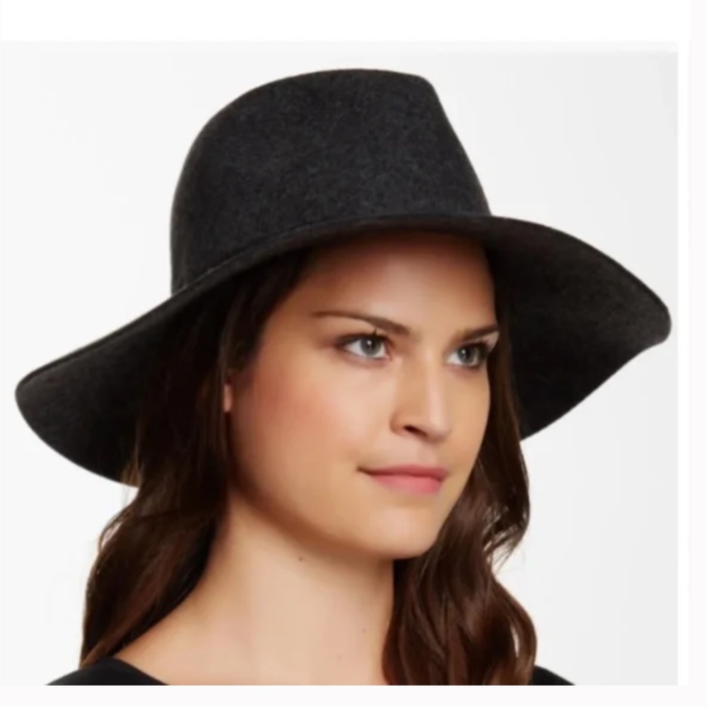 NWT Phenix Wide Brim Wool & Leather Fedora - Picture 2 of 3